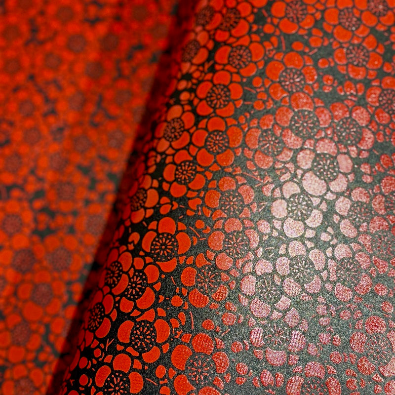 Urushi-Style Washi – Raised Lacquer Japanese Decorative Paper (Plum Blossoms) U001