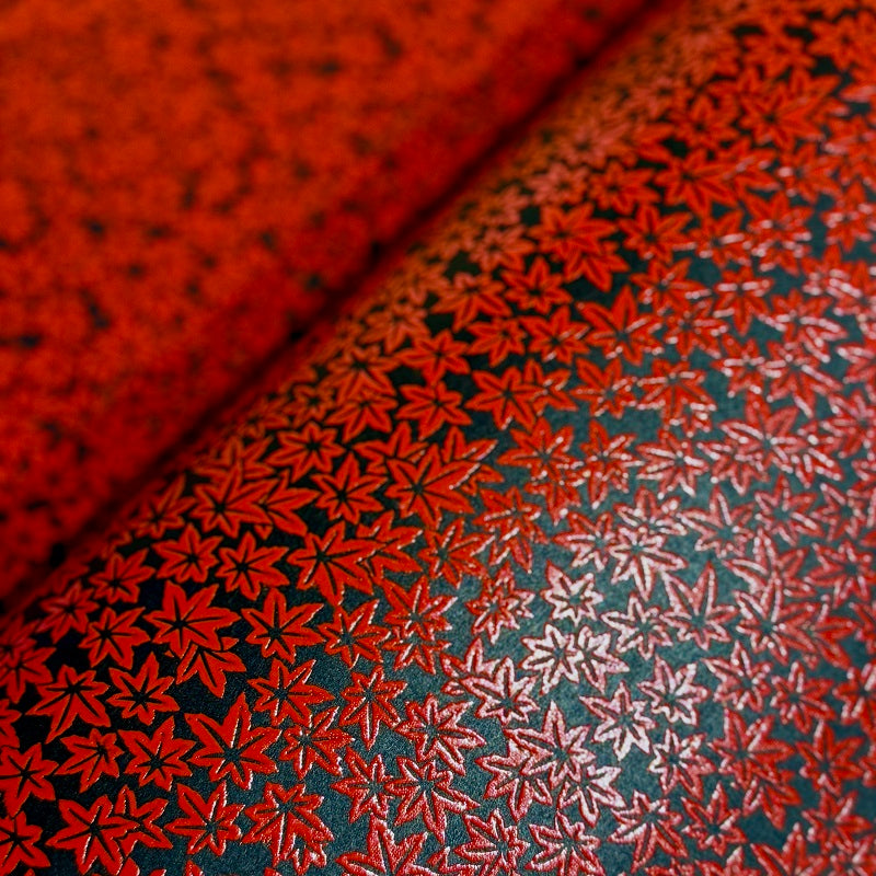 Urushi-Style Washi – Raised Lacquer Japanese Decorative Paper (Maple leaves) U005