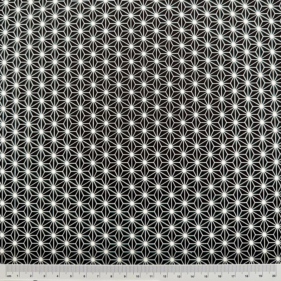 Japanese Yuzen Washi Paper - Asanoha - Black - Y1326