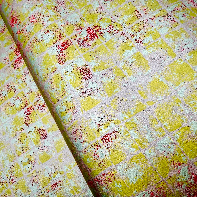 Japanese Yuzen Washi Paper - Gold Leaf pattern - Beige, Red - Y1392