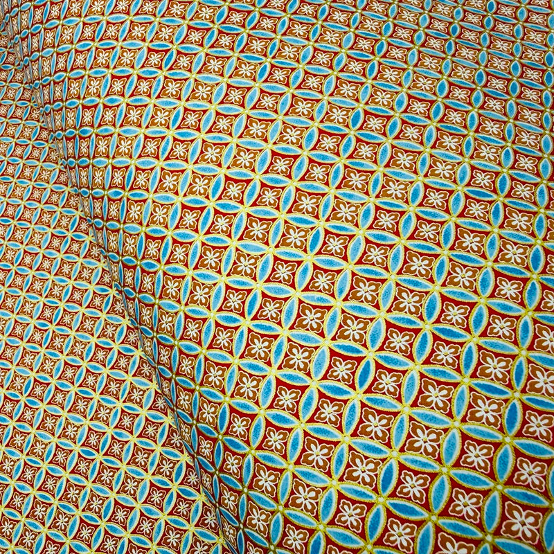 Japanese Yuzen Washi Paper - Cloisonné pattern - Red, Blue - Y1435