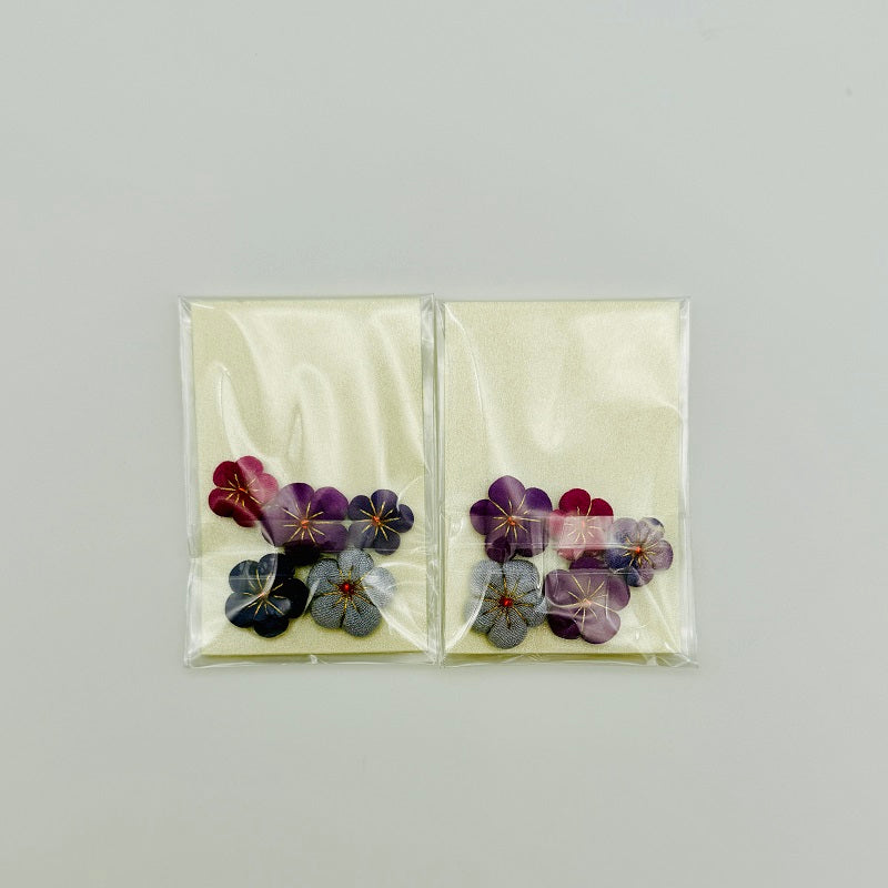 Vintage Kimono Fabric Plum Blossom Handmade Parts - Purple