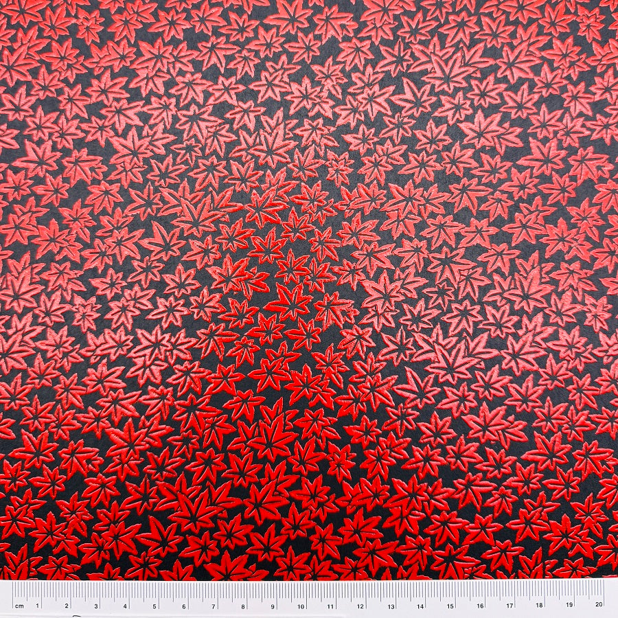 Urushi-Style Washi – Raised Lacquer Japanese Decorative Paper (Maple leaves) U005