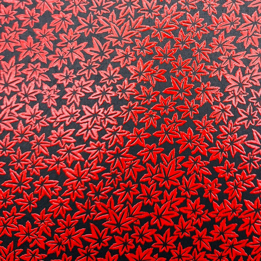 Urushi-Style Washi – Raised Lacquer Japanese Decorative Paper (Maple leaves) U005