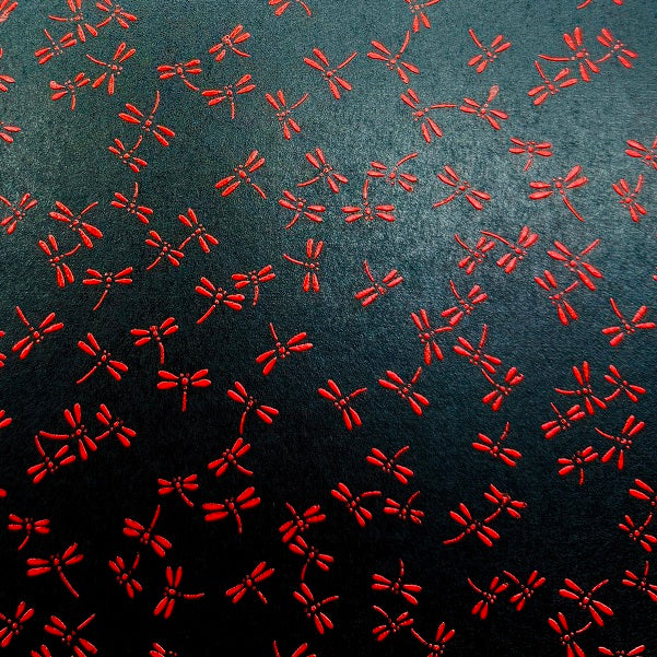 Urushi-Style Washi – Raised Lacquer Japanese Decorative Paper (Dragonfly) U006