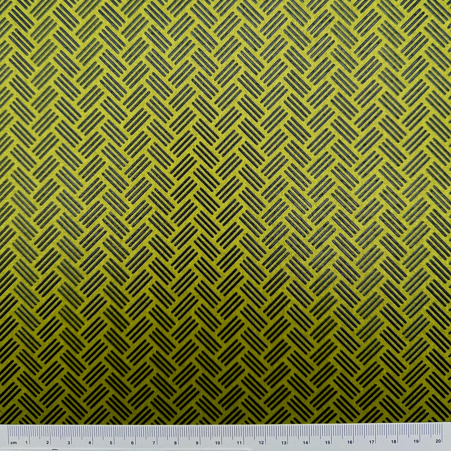Urushi-Style Washi – Raised Lacquer Japanese Decorative Paper (Sugi aya - Green) U014