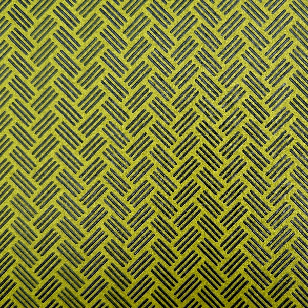 Urushi-Style Washi – Raised Lacquer Japanese Decorative Paper (Sugi aya - Green) U014