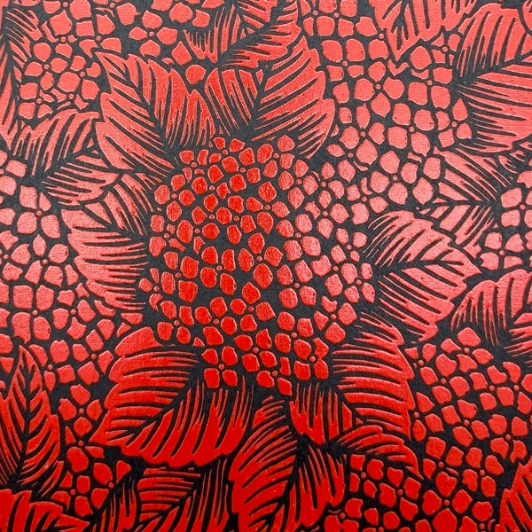 Urushi-Style Washi – Raised Lacquer Japanese Decorative Paper (Hydrangea) U019