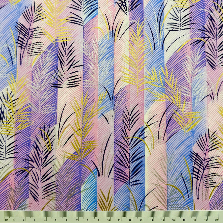 Japanese Yuzen Washi Paper - Pampas Grass - Purple - Y1309