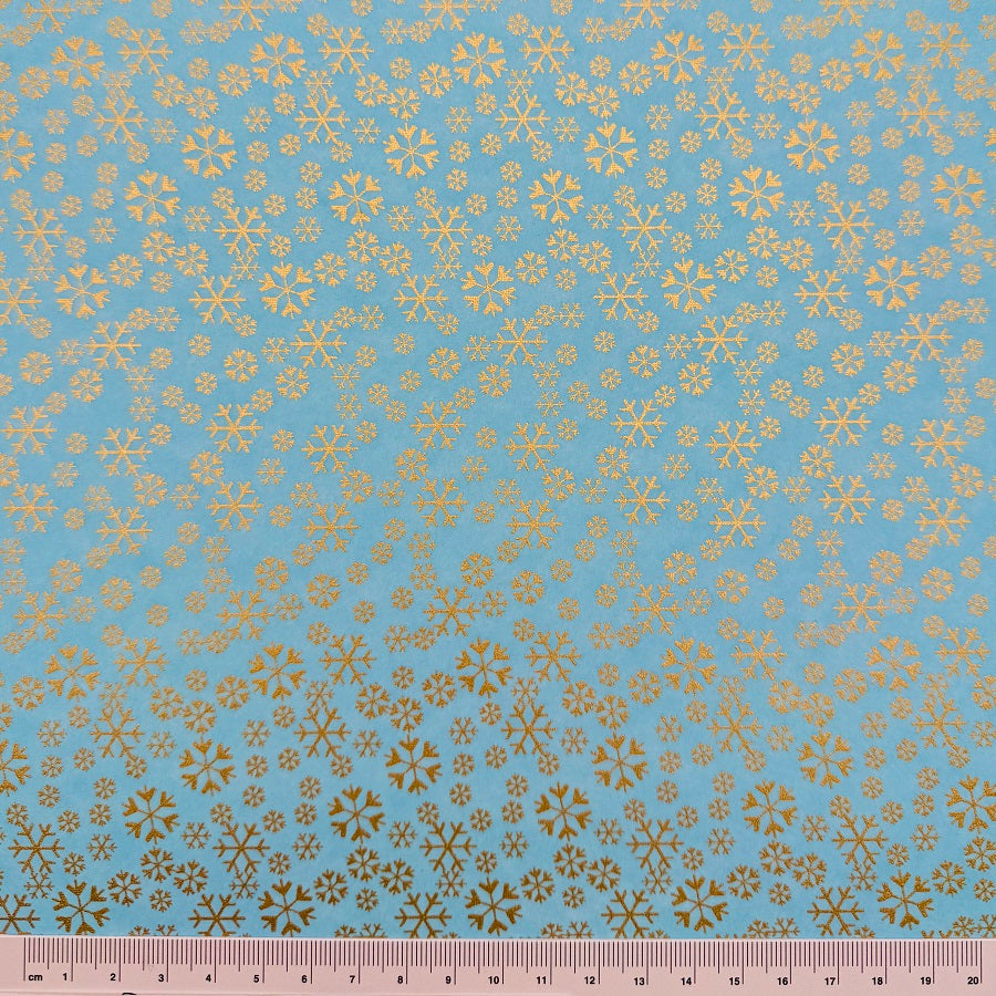 Japanese Yuzen Washi Paper - Snowflake - Light Blue - Y1313