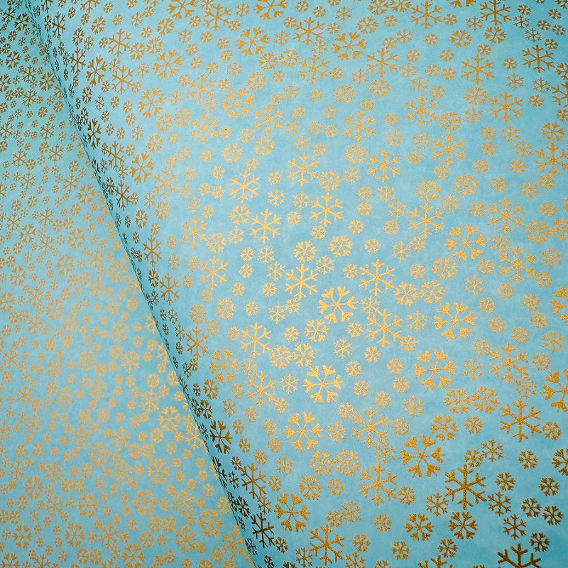 Japanese Yuzen Washi Paper - Snowflake - Light Blue - Y1313
