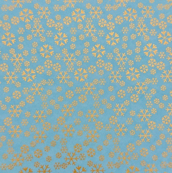 Japanese Yuzen Washi Paper - Snowflake - Light Blue - Y1313