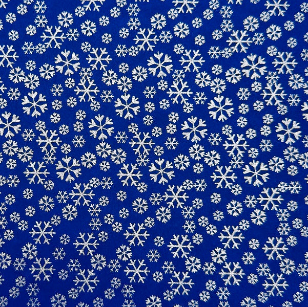 Japanese Yuzen Washi Paper - Snowflake - Dark Blue - Y1314