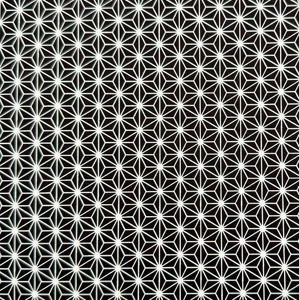 Japanese Yuzen Washi Paper - Asanoha - Black - Y1326