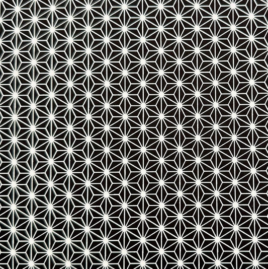 Japanese Yuzen Washi Paper - Asanoha - Black - Y1326