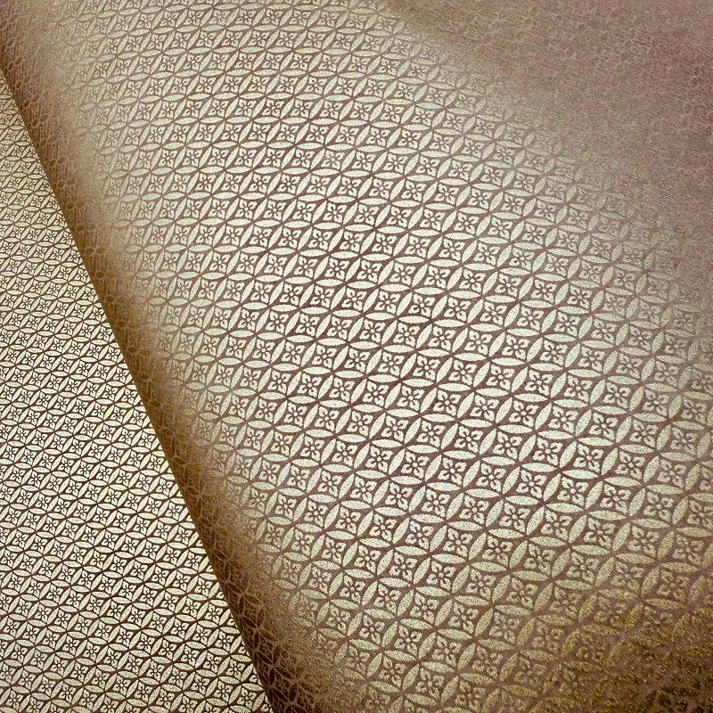 Japanese Yuzen Washi Paper - Shippo - Gold, Beige- Y1329