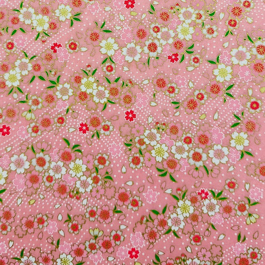 Japanese Yuzen Washi Paper - Cherry blossoms -Pink - Y1336