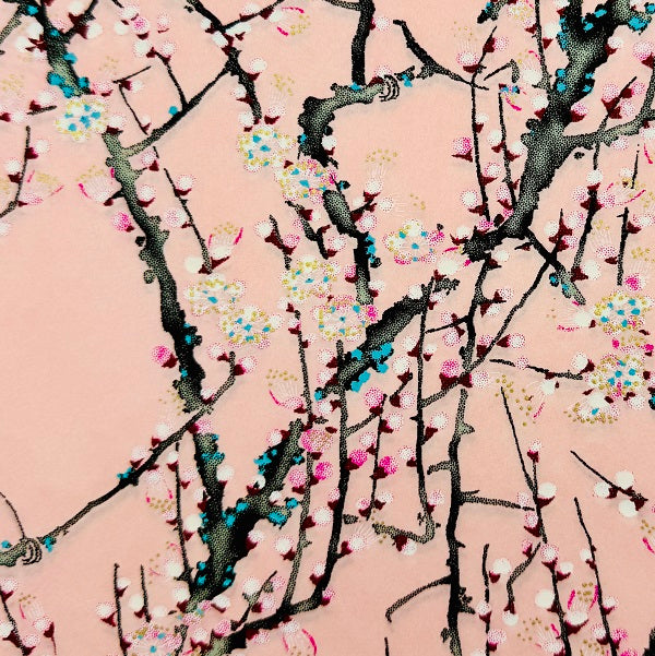 Japanese Yuzen Washi Paper - Plum Tree - Pink - Y1375