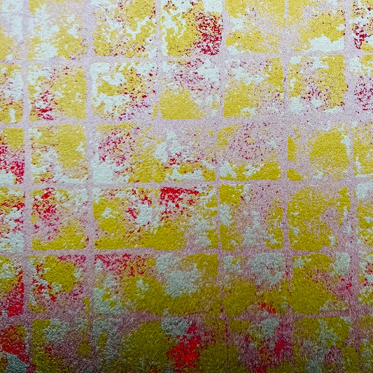 Japanese Yuzen Washi Paper - Gold Leaf pattern - Beige, Red -  Y1392