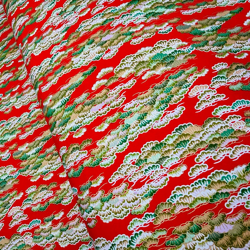Japanese Yuzen Washi Paper - Pine - Vermilion -  Y1398