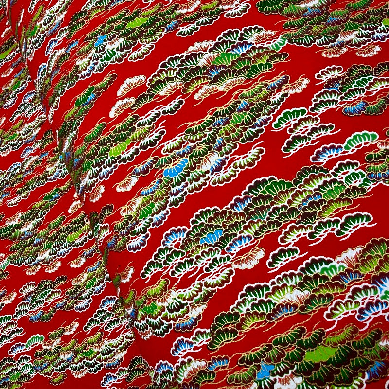 Japanese Yuzen Washi Paper - Pine - Red -  Y1401
