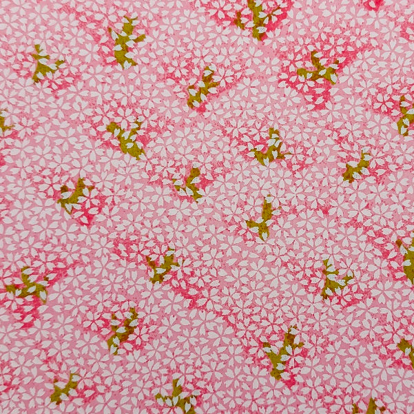 Japanese Yuzen Washi Paper - Cherry blossoms Mountain - Pink - Y1421
