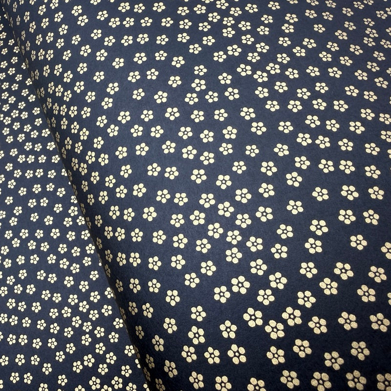 Japanese Yuzen Washi Paper - Plum blossoms - Gold, Black - Y1428