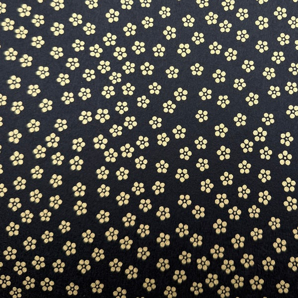 Japanese Yuzen Washi Paper - Plum blossoms - Gold, Black - Y1428