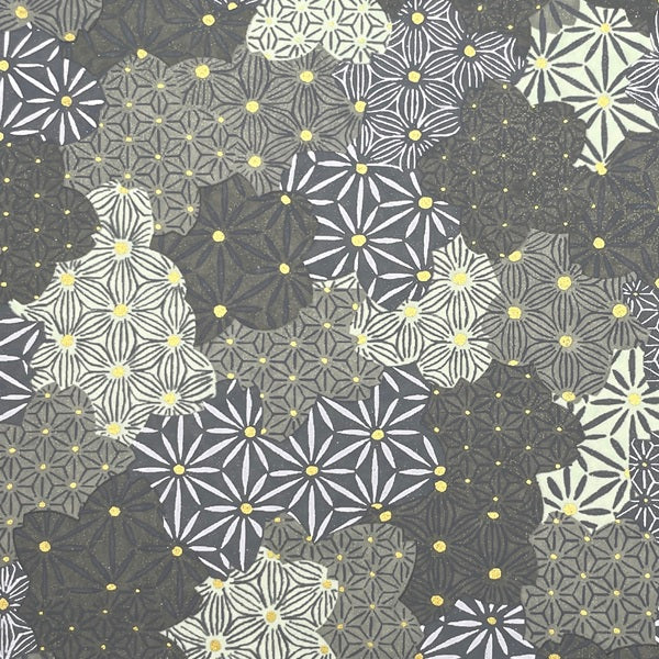 Japanese Yuzen Washi Paper - Asanoha - Grey - Y1452