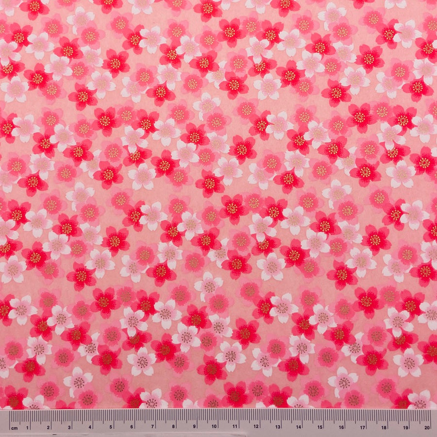 Japanese Yuzen Washi Paper -Cherry Blossoms - Pink - Y1462