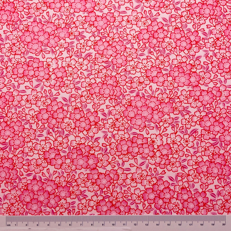 Yuzen Washi - Cherry Blossoms in Shades of Pink - Y1481